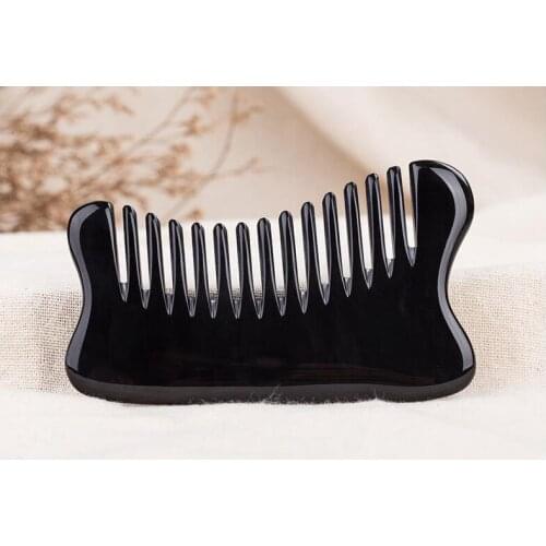 Buffalo Horn Massage Comb 13-tooth Arc Scraping Board Multifunctional Head Massage Comb