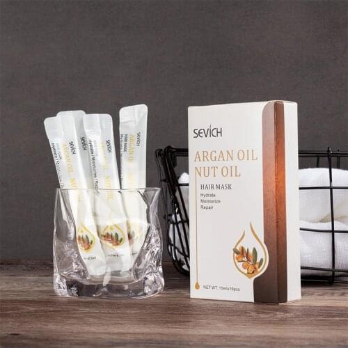 Sevich 10pcs/box Hair Mask Keratin Repair Dry Damaged Replenishment Anti Hair Loss Argan Oil Hair Repair Mask For Moisturizing