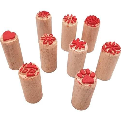 Clay Stamp Sakura Cherry Flower Emboss Texture Designer DIY Wood Block Pottery Stamp Art Supplies Polymer Clay Tools