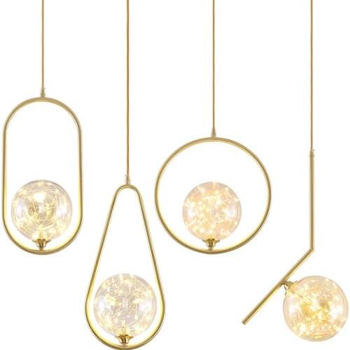 Modern LED Pendant Lights Glass Light Fixtures Living Room Bedroom Hanging Lamps Bedside Lighting Kitchen Lights Restaurant Cafe