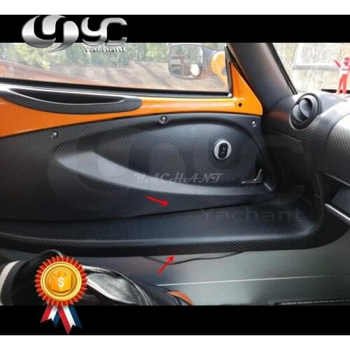Car-Styling Dry Carbon Fiber Matte Finish Interior Trim Door Sill Plate 2Pcs Fit For 2008-2011 Lotus Exige S2 Elise S2 Door Sill