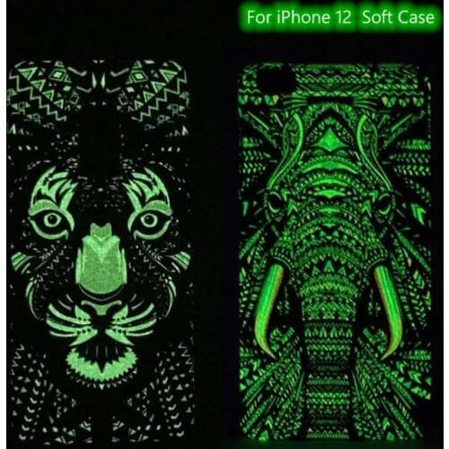 Super Thin Soft TPU Silicone Case For iPhone SE 2020 6 6s 7 8 Plus 11 Pro X XS MAX XR Night Luminous Lion Tiger Wolf Case