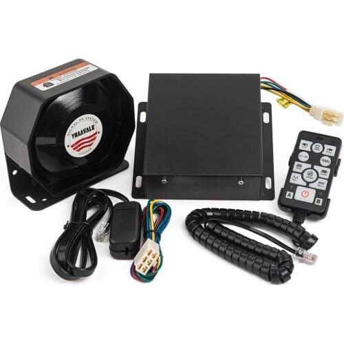 YHAAVALE 9200EU Car Horn Loudspeaker Police Siren Kit 12V 100W 18 Sounds 122dB Loud PA Warning Alarm Speaker MIC System
