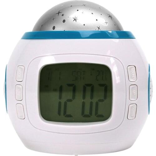 1PC ABS Projection Round Colorful Alarm Clock With Calendar Ball Children Gift For Home Living Room House Decoration