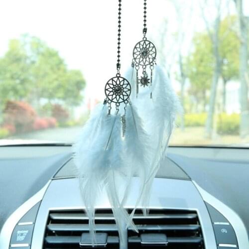 1PC Feather Dream Catcher Car Pendant Auto Rearview Mirror Hanging Adornment Creative Handmade Dreamcatcher Gifts Accessories