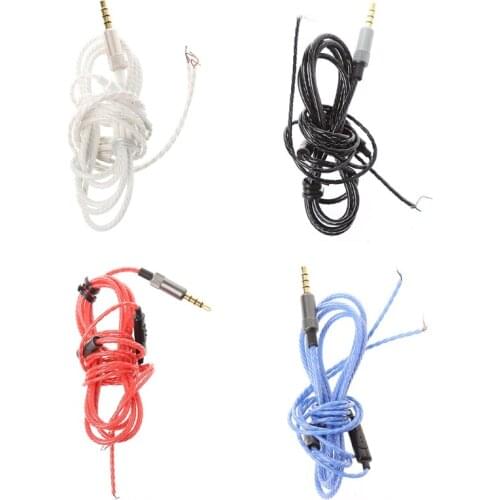 3.5mm 4pole Male Plug Jack DIY Replacement Headphone Audio Cable Maintenance Wire With MIC For Repair Upgrade Headphone Earphone