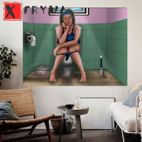 Diamond Embroidery Sexy woman in the toilet Full round square Drill 5d DIY Diamond Painting mosaic set stitch cross home decor