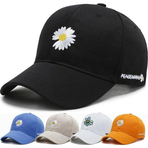 GQILYYBZ band daisy flower mens baseball cap female korean fashion brand male embroidered sun hats for women travel sport cap