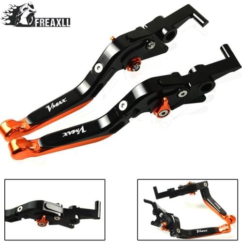 CNC Aluminum Motorcycle Motorbike Accessories Handlebar Grips Adjustable Folding Brake Clutch Levers For YAMAHA V-MAX VMAX V MAX