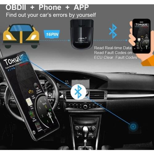 New Bluetooth OBD2 Scanner ELM327 OBD2 Code Reader Car Check Engine Light Diagnostic Coding Tool for Android&iOS