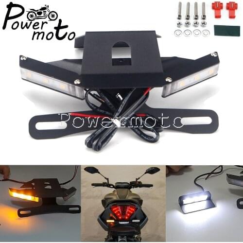 For Kawasaki Z900 2017-2021 Motorcycle Tail Tidy Fender Eliminator Kit Rear License Plate Bracket Holder w/LED Turn Signal Light