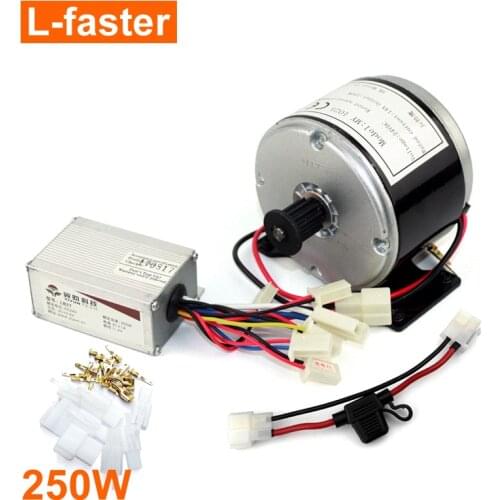 24V 250W Electric Scooter Belt Drive Engine With Controller Electric Bike Brush Small Motor Replacement Part 25H Or HTD 5M Belt