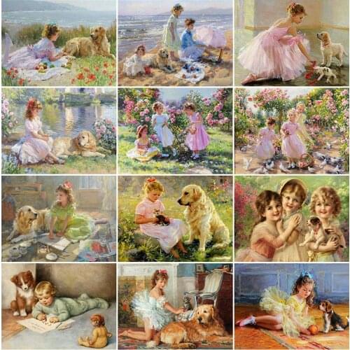 EverShine Diamond Embroidery Animal Dog Full Square Diamond Mosaic Portrait Rhinestones Art Painting Cross Stitch Wall Decor