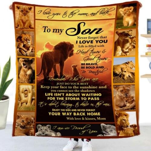 Fleece Blanket to My Daughter Son Mom Dad Letter Printed Quilts Air Mail Blankets Positive Encourage and Love Gifts