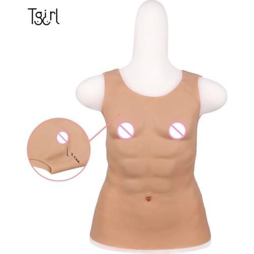 Fake Chest Muscle Belly Macho Soft Silicone Man Artificial Simulation Muscles