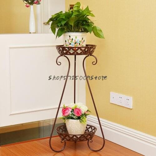 European-style wrought iron flower stand multi-layer living room floor-to-ceiling balcony indoor spider plant ground green flowe