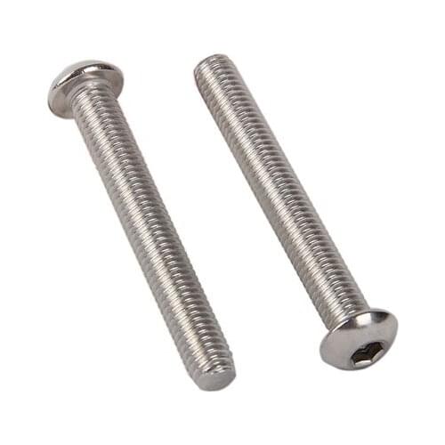 M6 10mm/12mm/14mm/16mm/18mm/20mm 25mm to 80mm yuan cup Half round head 304 Stainless Steel Hex Socket Head Cap Screw Bolts