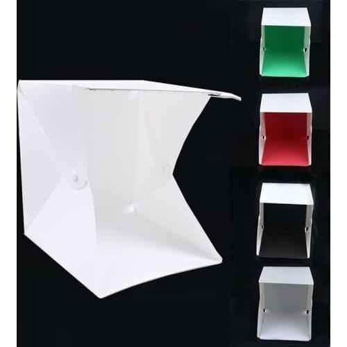 Mini Folding Studio Diffuse Soft Box With LED Light Black White Green red Background Photo Studio Accessories LED Soft box