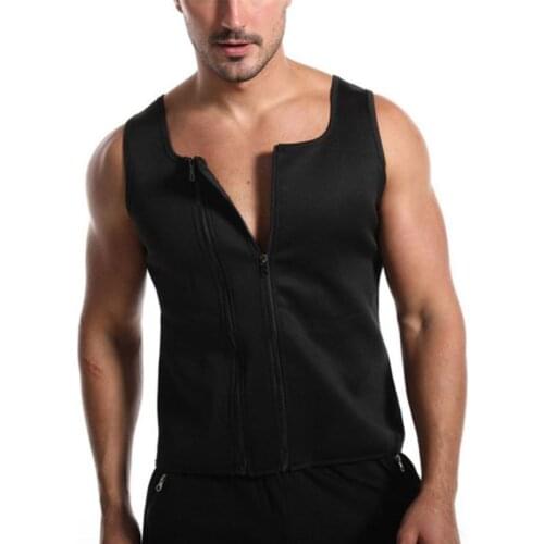 Men Neoprene Sweat Vest Weight loss Body Shaper Sauna Vest With Two Zippers Workout Gym Fitness Tops