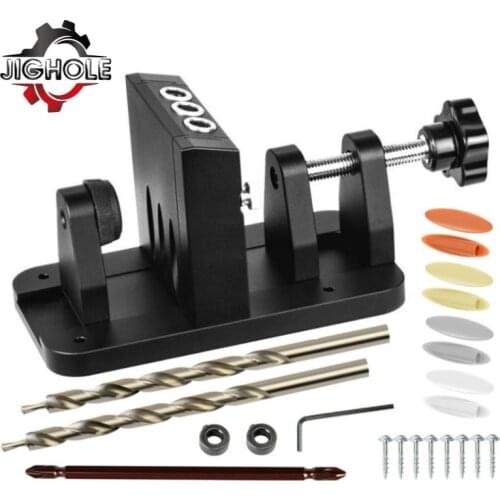 Oblique Hole Locator Drilling Tool Kit Aluminium Pocket Hole Jig 9mm Drill Guide Dowel Jig Joinery Carpenter Woodworker Tools