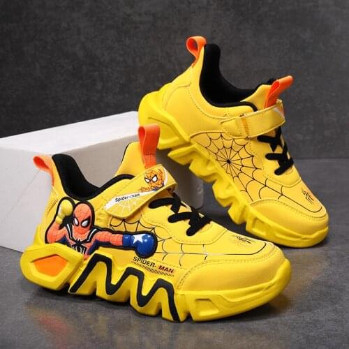 Autumn Kids Sneakers Spiderman Children Shoes For Boys Chaussure Enfant Soft Sports Running Basketball PU Leather Infant Tennis