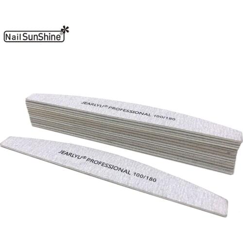 10pcs Wood Nail File 100/180 Strong Thick Professional Nail Buffer Sandpaper Buffing Sanding Banana Type lime a ongle Nail Files