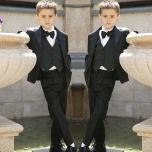 Attractive Tuxedos Kids Complete Designer Notch Lapel Boy Party Prom Wedding Suit Boys' Attire Custom-made Jacket+Pants+Vest