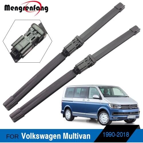 Car Front Windscreen Wiper Soft Rubber Wiper Blades J Hook & Side Pin & Push Button Arms For Volkswagen Multivan 1990-2018