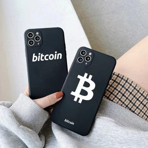 Crypto Currency Bitcoin BTC Creativity letter phone Case for iphone 11 12 13 Pro Max 8 7 Plus X XR 13promax Liquid silicone Case