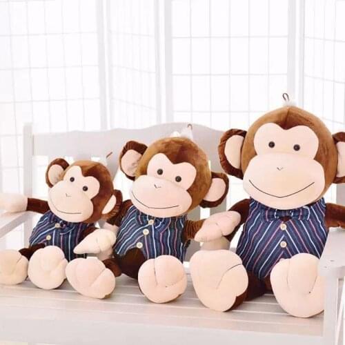 Valentines Day blue dress stripes cloth gentle monkey plush toy, soft pillow ,birthday gift w5257