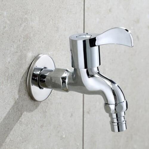 1pc Long Polished Chrome Laundry Bathroom Wetroom Kitchen Wall Mounted Brass Sink Faucet Outdoor Cold Water Tap Bibcocks