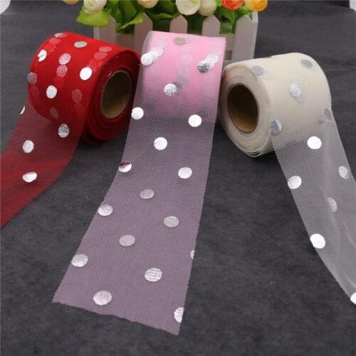 Baby Shower Silver Point Sequins Tulle Roll DIY Crafts Tutu Skirt Wedding Party Decoration Organza Christmas Decorations 6cm*25y