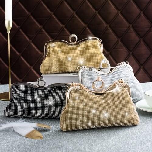 Silver Handbag Fashion Women Evening Bag Qipao Party Banquet Sparkle Wallets Ladies Wedding Clutches Handbag Small Shoulder Bags