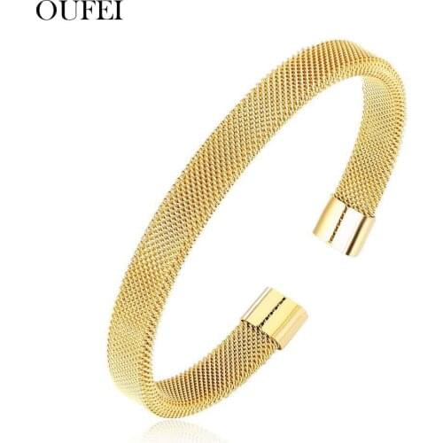 OUFEI Cuff Bracelet For Women Barbed Wire Stainless Steel Bracelet Summer Jewelry Accessories Mass Effect Free Shipping