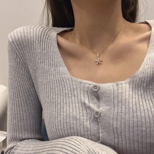 TIMEONLY Korean Fashion Floral CZ Zirconia Pendant Necklaces for Women Girls Small Linked Chain Charms Neckalce Luxury Jewelry