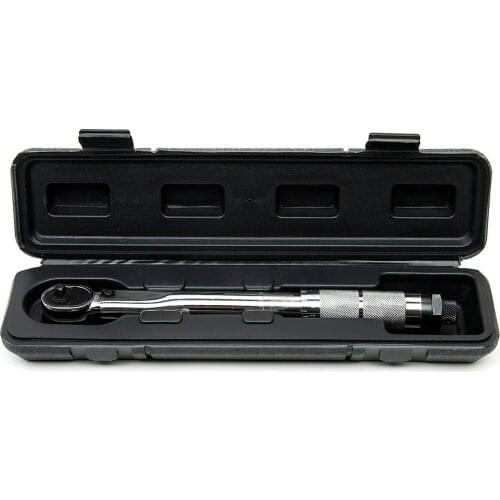 1/4 inch Drive Torque Wrench Tools with Case Foot Pound 5-25NM Drive Click Adjustable Hand Spanner Ratchet Wrench Hand Tools Set