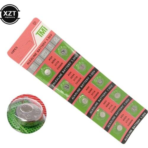 10PCS Watch Coin Battery AG4 377A 377 LR626 SR626SW SR66 LR66 Button Cell Batteries Toys Remote Camera