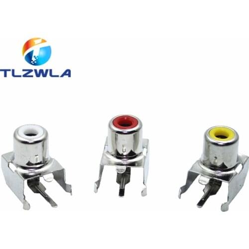 100pcs AV-8.4-3 AV Pin Jack 3 Color RCA Female Audio Video AV Socket Connector