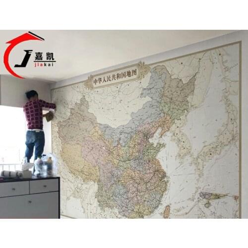 3d Retro world map china map study office background wall mural hotel bedroom Self Adhesive wallpaper papel DE parede Waterproof