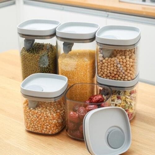550ml/2000ml Food Container Transparent Sealed Storage Box Grain Containers Eco-friendly ABS Food Sealed Jar with Airtight Lid