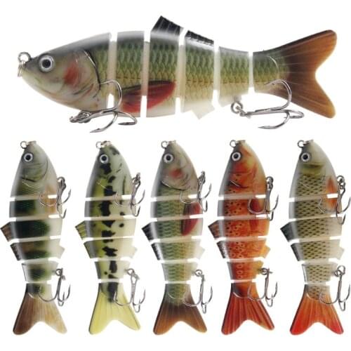 6 Sections Swimbait 10cm/20g Jointed Bass Baits Artificial Fishing Lures 6# Black Hook Fishing Tackle