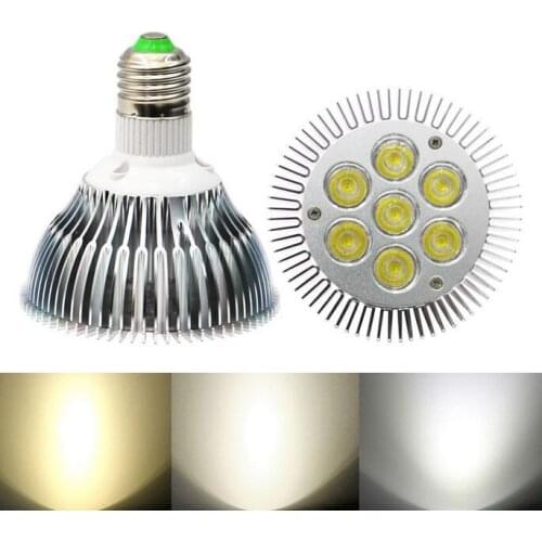 7W Par30 E27 LED Spot Lights Bulbs 85-265V 110V 220V 7leds Downlight Spotlights 7x1W Down Lighting Lamp Warm white Natural white