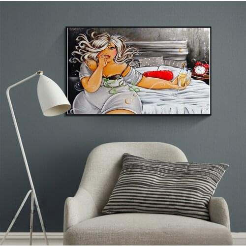 100% Full Round/Square 5D DIY Diamond Painting Fat Girls Drink Wine Diamond Inlay Diamond Embroidery Home Decoration Unique Gift