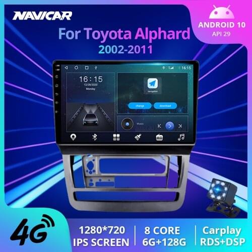 NAVICAR 2Din Android10 Car Radio For Toyota Alphard 2002-2011 Stereo Receiver GPS Navigation Auto Radio DSP Bluetooth Player IGO