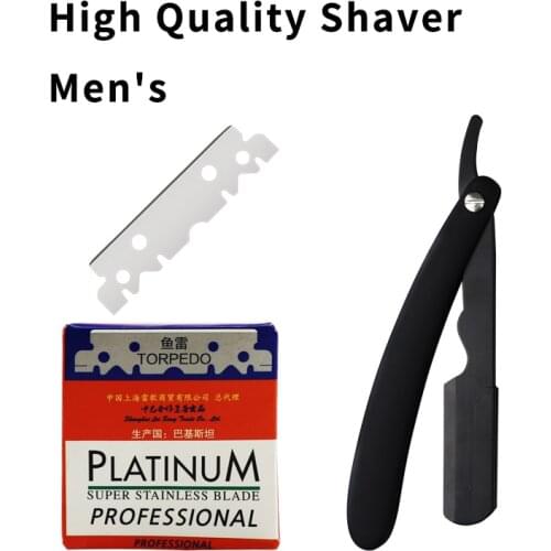 Professional Manual Shaver Beard Cleaning Folding Razor Facial Care Stainless Steel Shaver With Blade Mens Shaving Tools