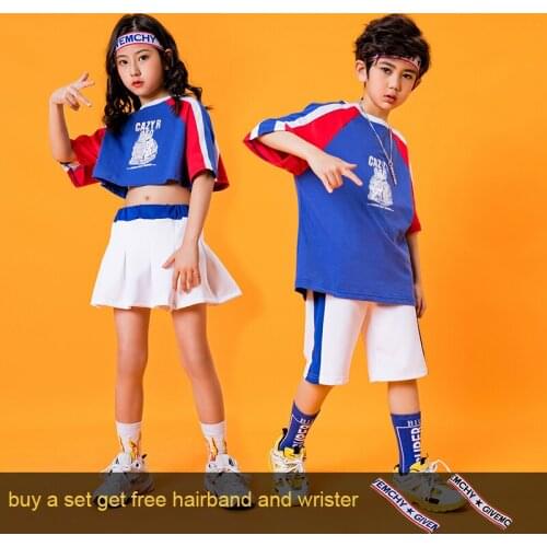 Pally elves Children Clothes Unisex Outfit Girls Midriff Skirt Boys Loose T-shirt Active Shorts Outwear