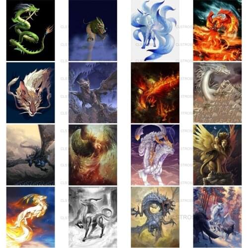 Home Decor Wall Art Embroidery Modern Style Acrylic Materal Diy 5D Diamond Painting Vivid Dragon Pattern Furniture Background