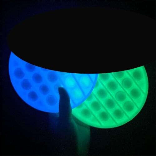 Hot Sale Glow in Dark Luminous Popping Fluorescent Push Popper Bubble Fidget Sensory Toy