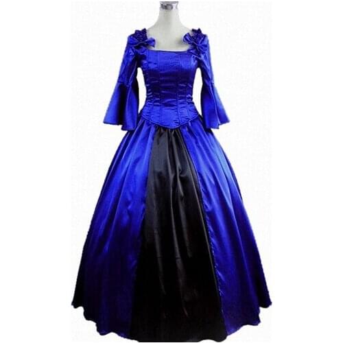 GT005) Womens Blue Princess Dress Gothic Lolita Dress Halloween Costumes Cosplay Costume Gothic Lolita Dress Customized