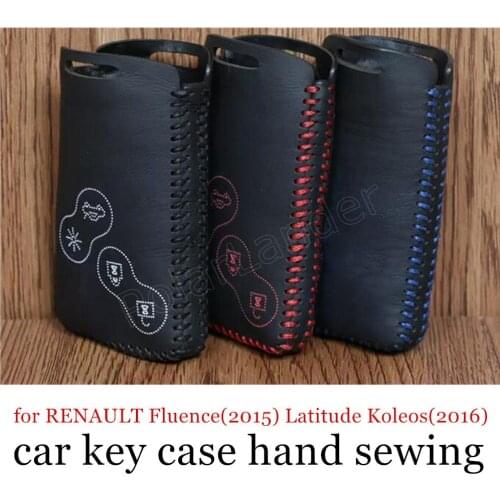 Only Red for RENAULT Fluence(2015)/Latitude/Koleos(2016)/Laguna(2012)/Talisman(2013)/Megane hand sewing leather car key case